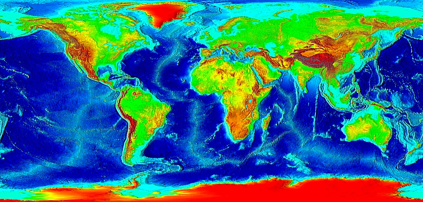 Satellite Imagemap blended with bathymetry
